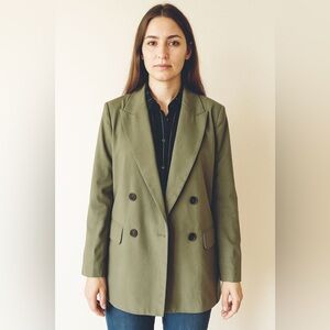 A new day Olive Double-Breasted Women's Coat